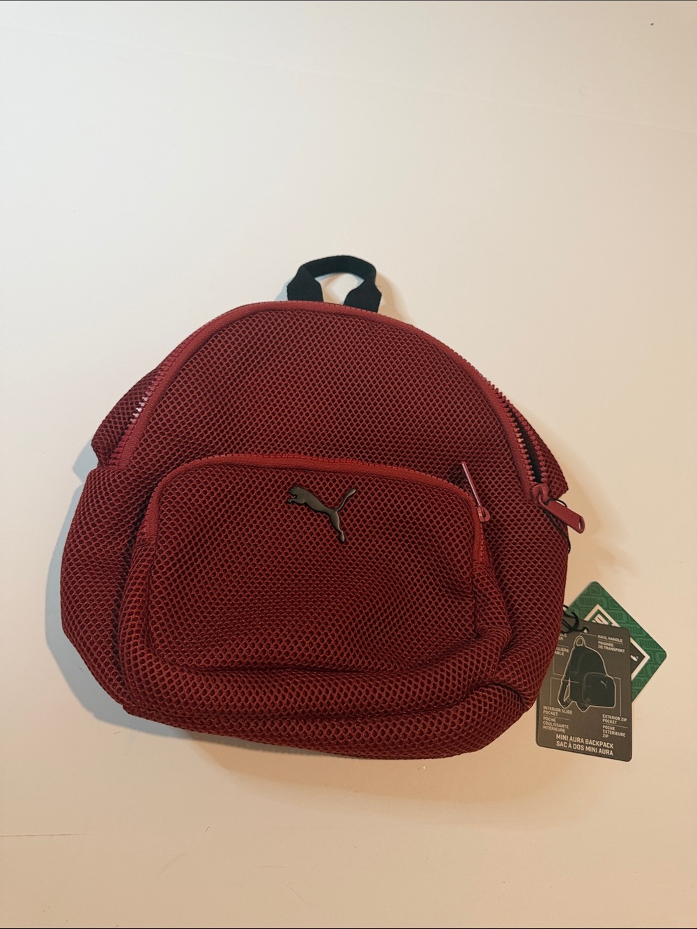 Puma Unisex  Burgundy Mesh Mini Backpack
